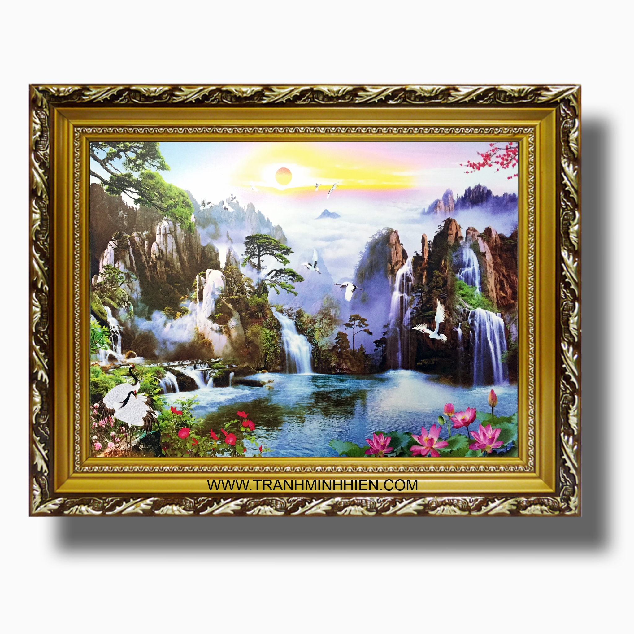 Tranh treo tường - tùng hạc diên niên 05 - tranh minh hiền
