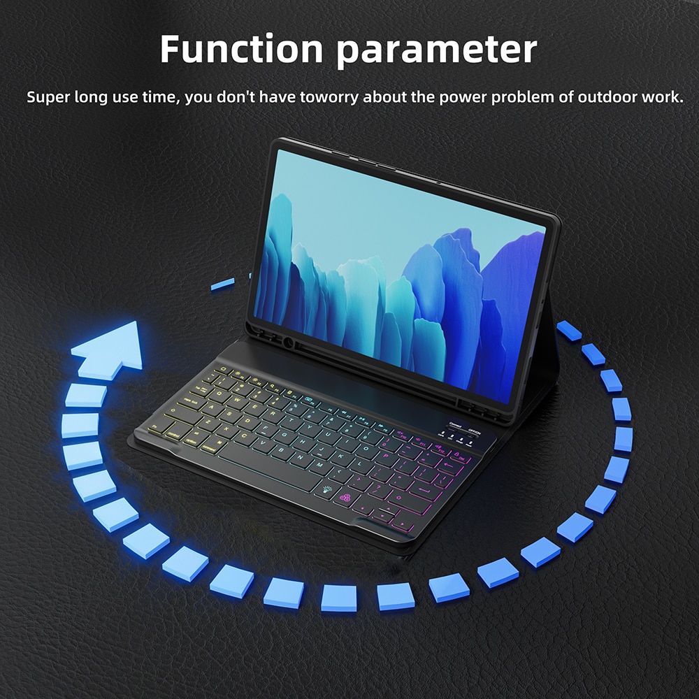 Funda For Samsung Galaxy Tab S7 Fe Case Keyboard For Samsung Tab S6 Lite Case Rainbow Keyboard Mouse For Samsung Tab S7 S8 Case