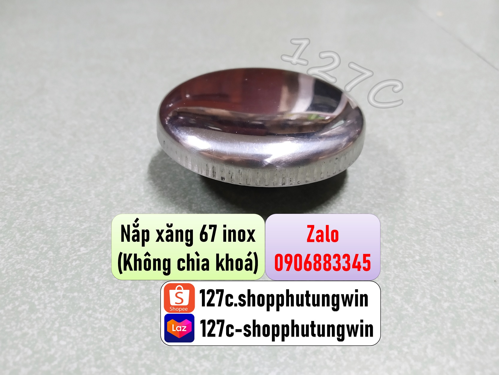 [HCM] Nắp xăng 67 inox (Không chìa khoá)
