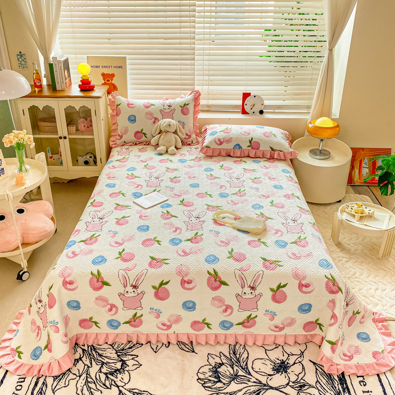 Milk velvet tatami bed cover simple single piece thickened winter coral flannel bed sheet quilt sheet three-piece bed blanket blanket blanket