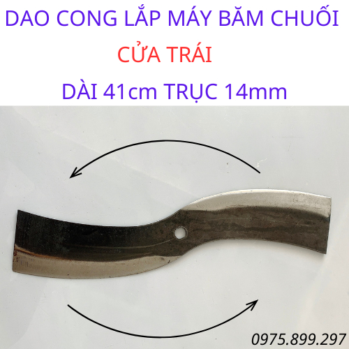 Lưỡi dao lắp máy thái chuối máy băm cỏ voi dài 41cm lỗ trục 14mm. dao cho máy cửa trái