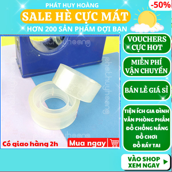 Combo 10 cuộn băng keo trong loại nhỏ giá rẻ , Băng dính , băng dính trong suốt , Băng dính giấy , Phát Huy Hoàng