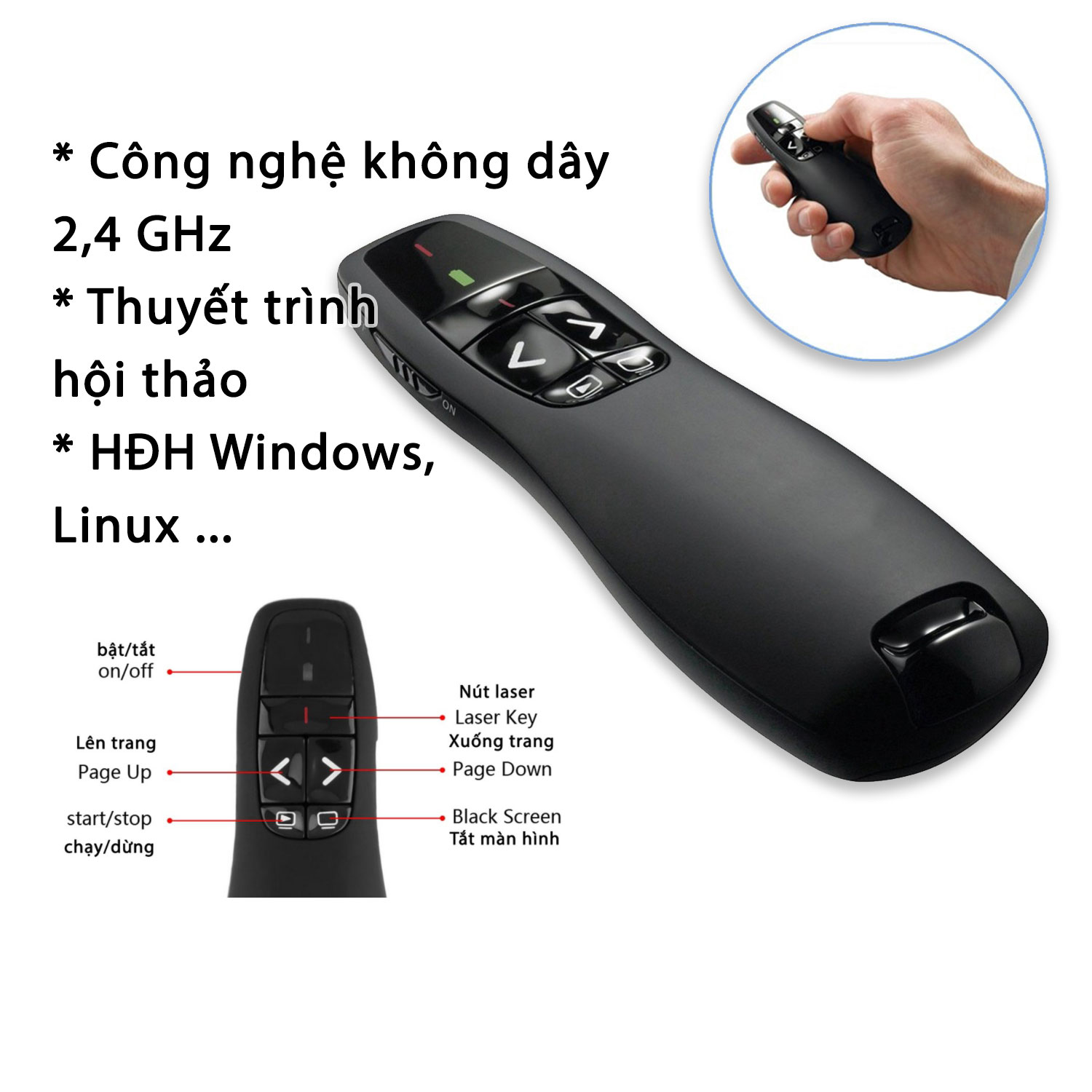 Bút trình chiếu lazer Logitech R400 Wireless Presenter Mouse
