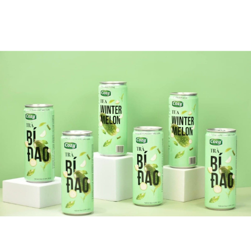 [NEW] Lon Trà uống liền Cozy 320ml - Trà đào sả/ bí đao