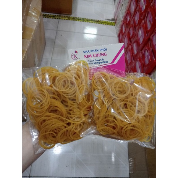Bịch 50g dây thun cột tóc, chun cột tóc màu vàng (Hỗ trợ uốn tóc)