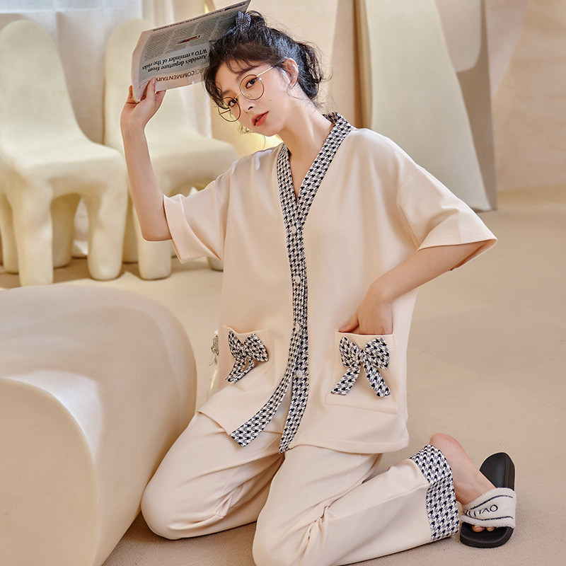 Bộ Ngủ Mặc Nhà Yukata Quần Dài Cotton