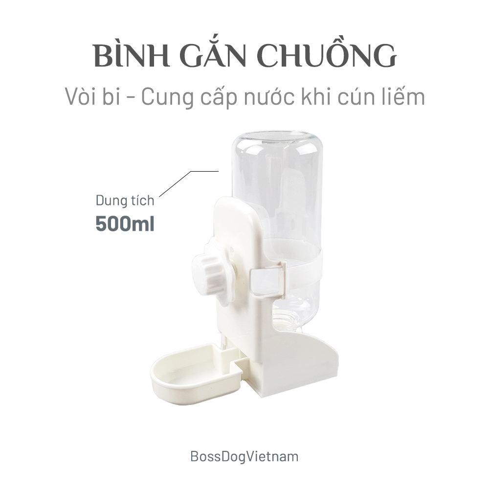 Bình nước gắn chuồng chó cưng - 2 chiều | BossDog