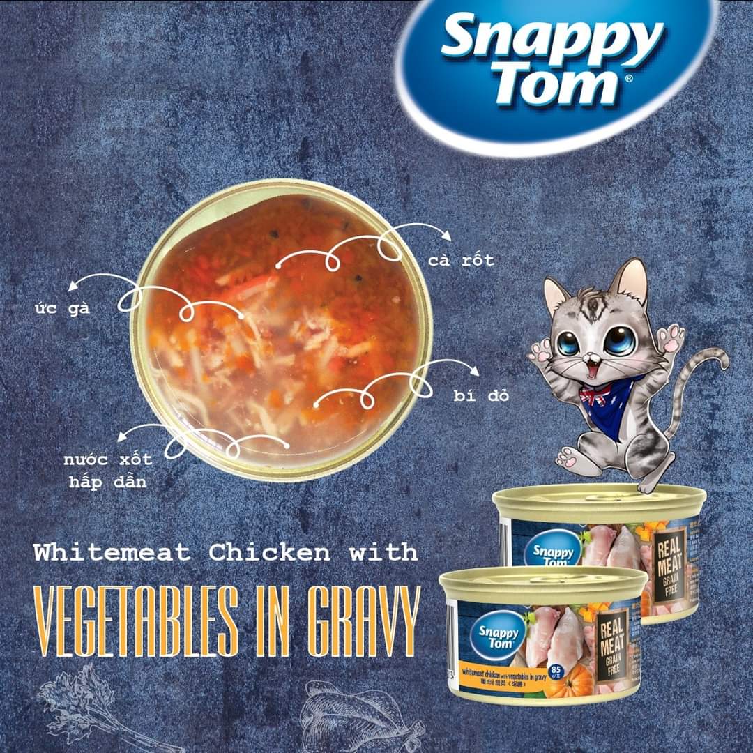 Pate Cho Mèo Snappy Tom Premium 85g - 5 vị mix