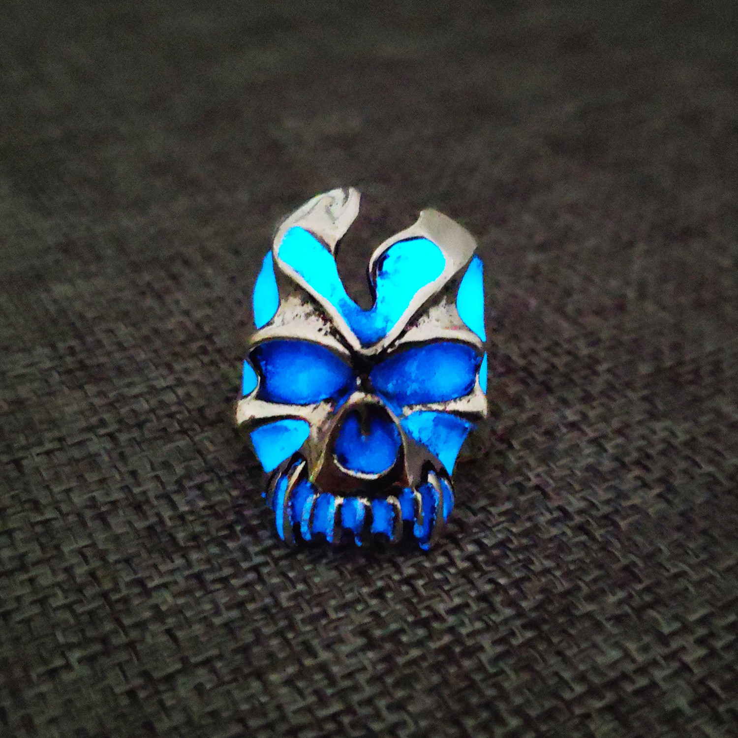 【factory outlet】Retro Ring Halloween High-end Alloy Ghost Tooth Glow ...