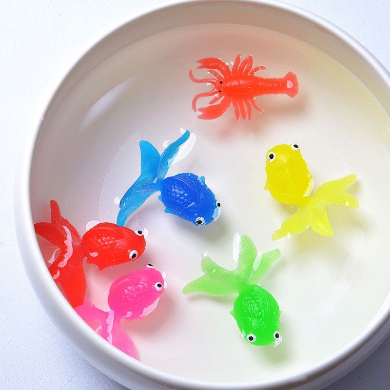 Japan Fish Fishing Children's Toys Playing in Water Simulation Goldfish Net  Bag Early 日本捞鱼儿童玩具嬉水仿真金鱼网兜早教益智水池硅胶小鱼软胶动物
