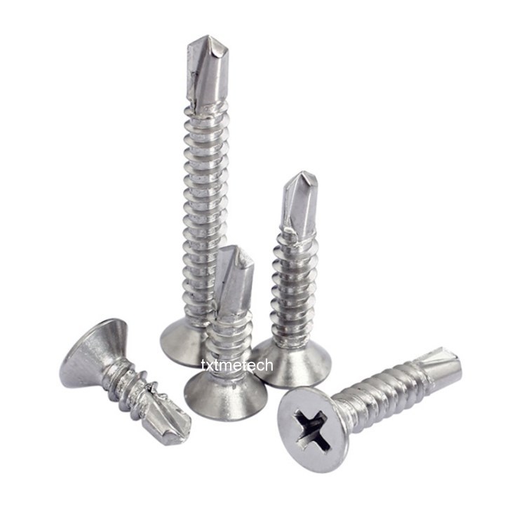Vít tự khoan inox 410 đầu bằng M4