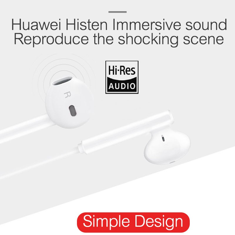 Tai Nghe Huawei Chính Hãng CM33/AM116/AM115 Classic Tai Nghe Nhét Trong Tai | USB C/3.5MM Plug Tai Nghe Có Dây | 3 Nút Với điều Khiển Âm Lượng Mic | For P50 P40 P30 Pro Mate50 40 30 20 Pro Nova 4e 5i 3 3i 2 2i Pro