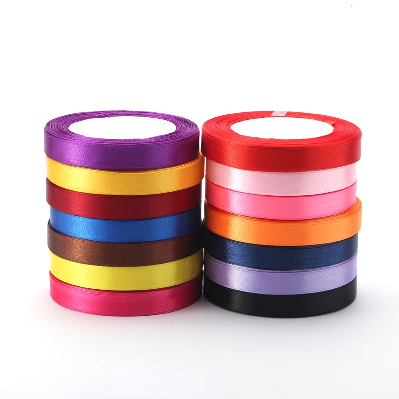 Cuộn ruy băng lụa trơn bản 1cm dài 22m