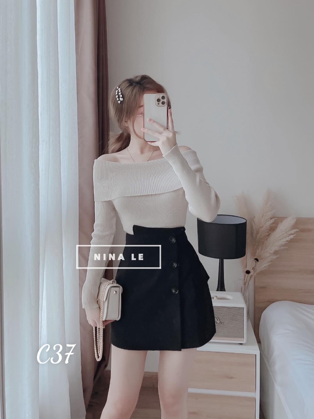 Áo kiểu nữ trể vai gợi cảm thun gân lụa c37