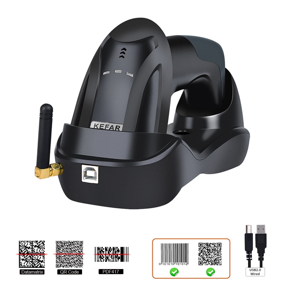 L8BL Bluetooth 2D Barcode Reader And S8 QR PDF417 2.4G Wireless Wired Handheld Barcode Scanner USB Support Mobile Phone Ipad