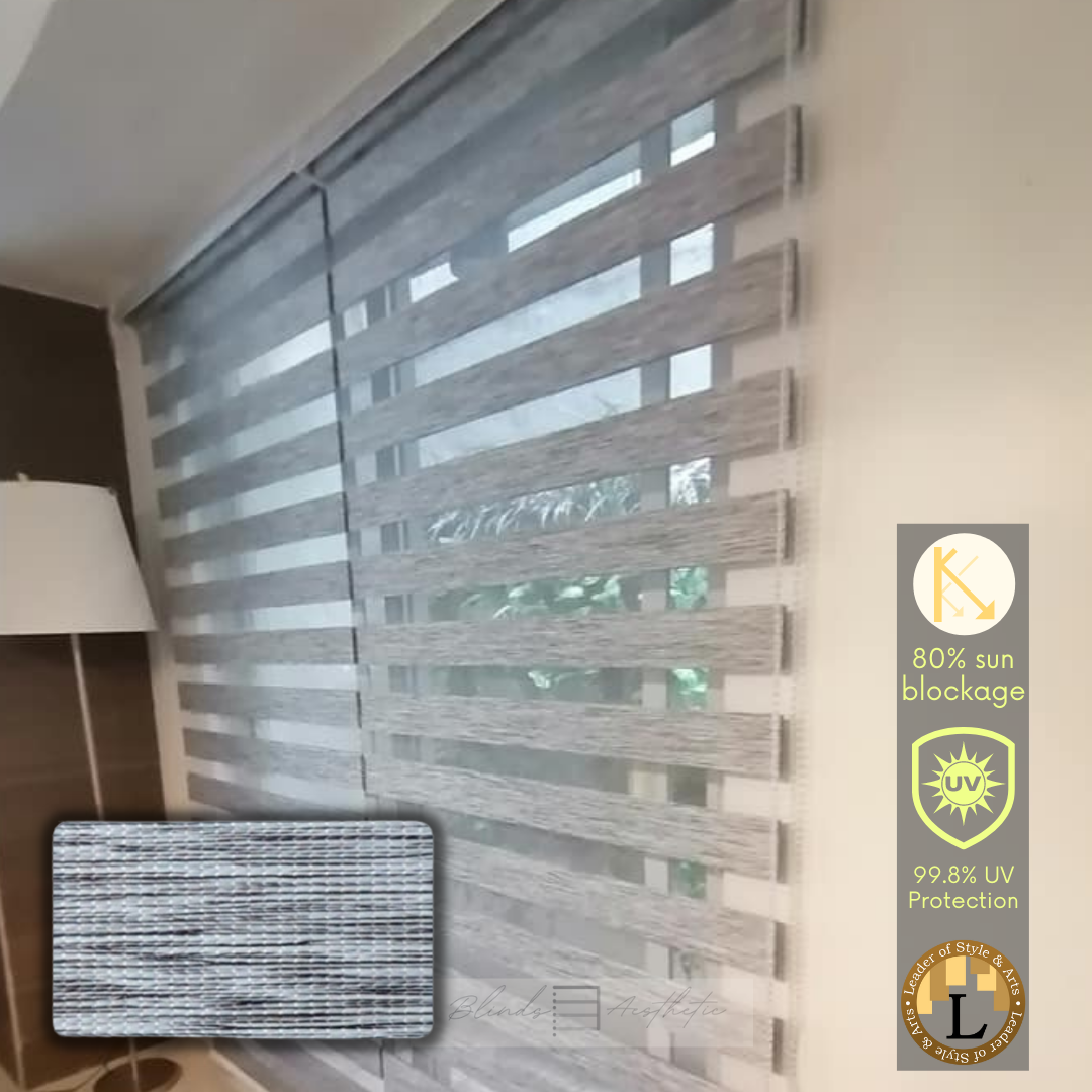 (W522 GRAY) WOOD Semi blackout KOREAN WINDOW BLINDS LOSA we customize