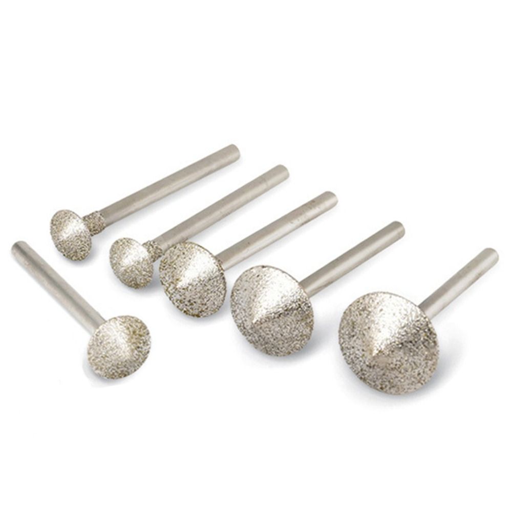 Miracu 6pcs ô bộ dụng cụ mài kim cương đá mài thô kim d2 mũi khoan cắt kim cương dụng cụ quay thân 2.35mm-3mm đầu mài kim cương để khắc, đánh bóng