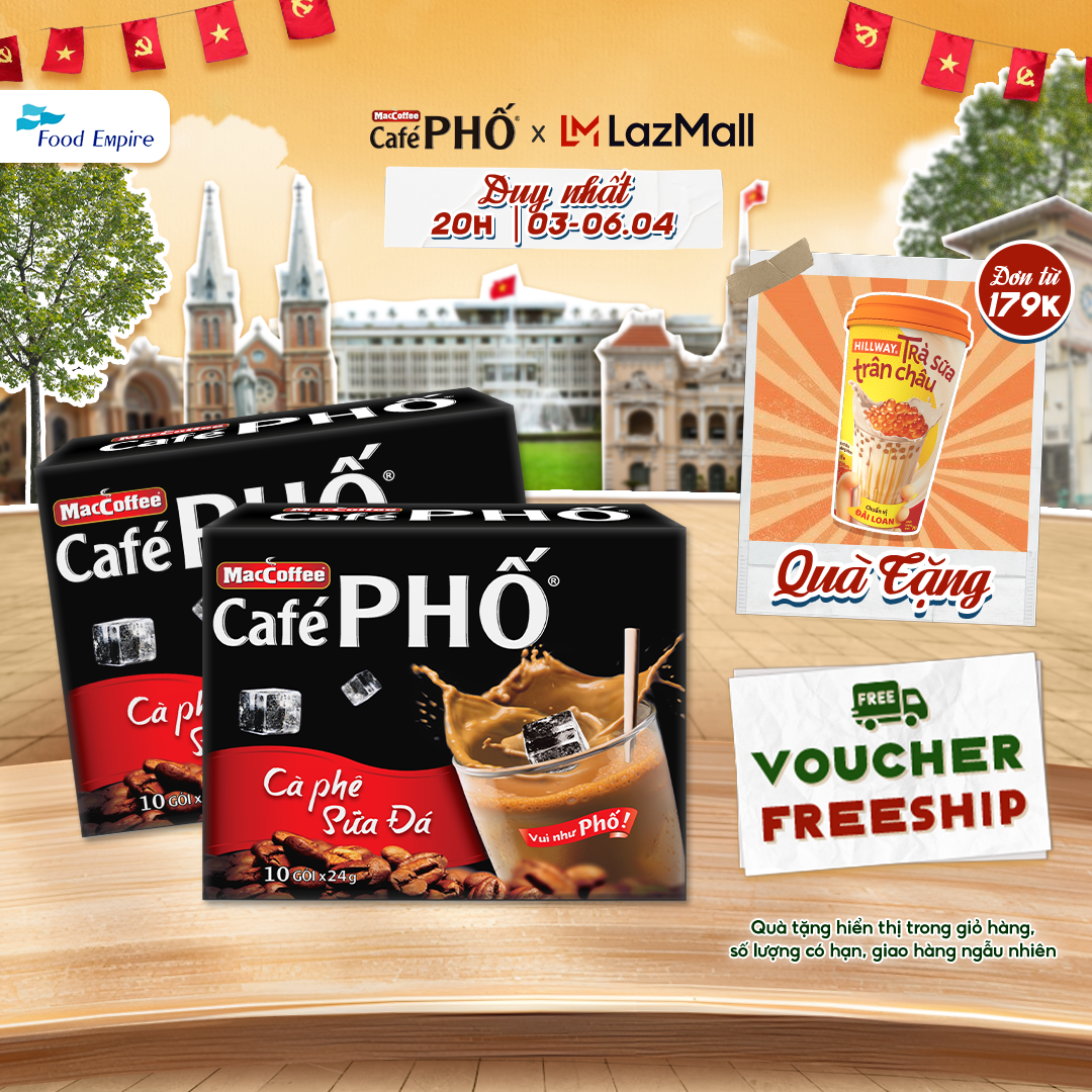Combo of 2 Boxes of Iced Milk Street Coffee - Maccoffee (Box of 10 Packs X 24g)