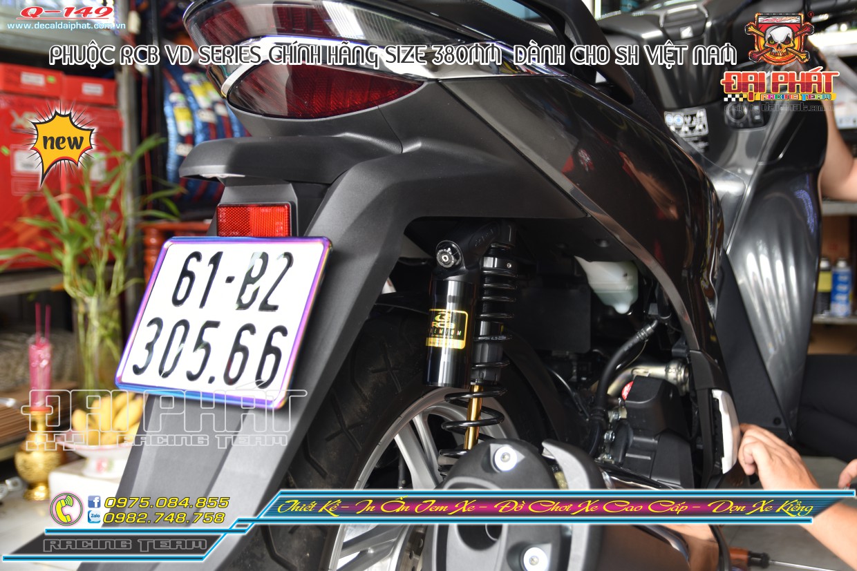 PHUỘC RCB VD SERIES ĐEN TY VÀNG DÀNH CHO SH