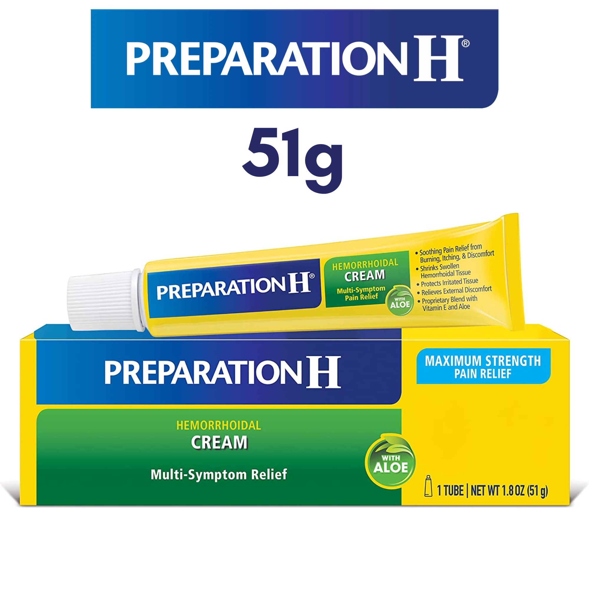 Preparation H Hemorrhoid Multi Symptom Relief Treatment Cream with Aloe