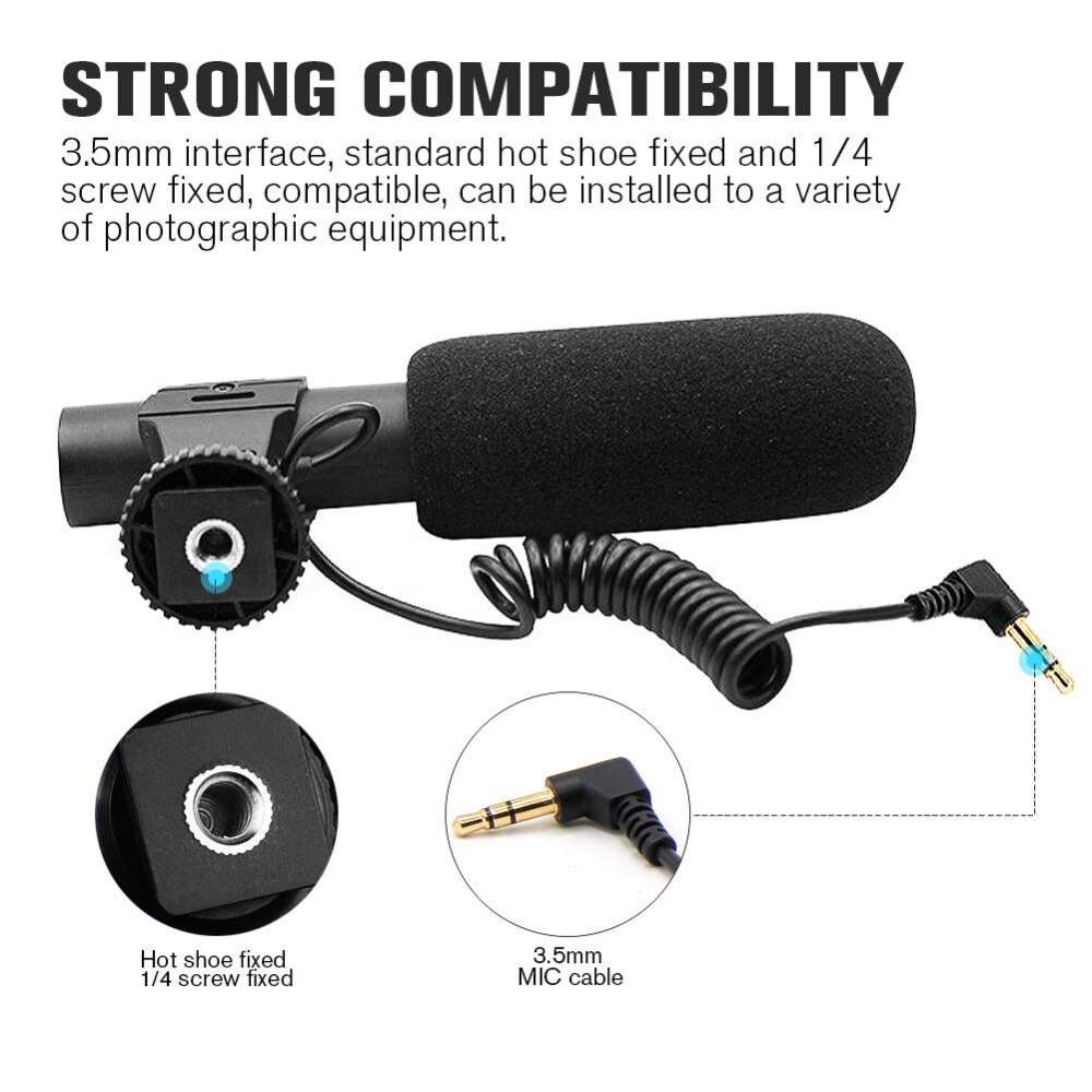 MAMEN Condenser Video Recording Vlog Microphone 3.5Mm Plug Studio Microphone For Camera Computer For Nikon Canon DSLR Camera o98-8