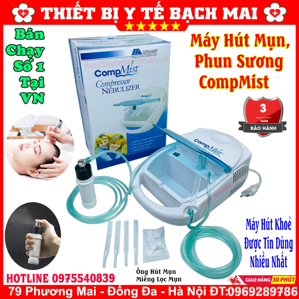 Máy hút mụn phun sương compmist hút sạch mụn cám, mụn đầu đen, mụn bọc