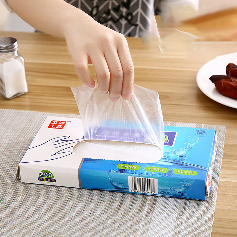 100/200pcs Latex Free Gloves PE Disposable Gloves Transparent Non-Slip Acid Work Safety Food Grade Household Cleaning Gloves. 