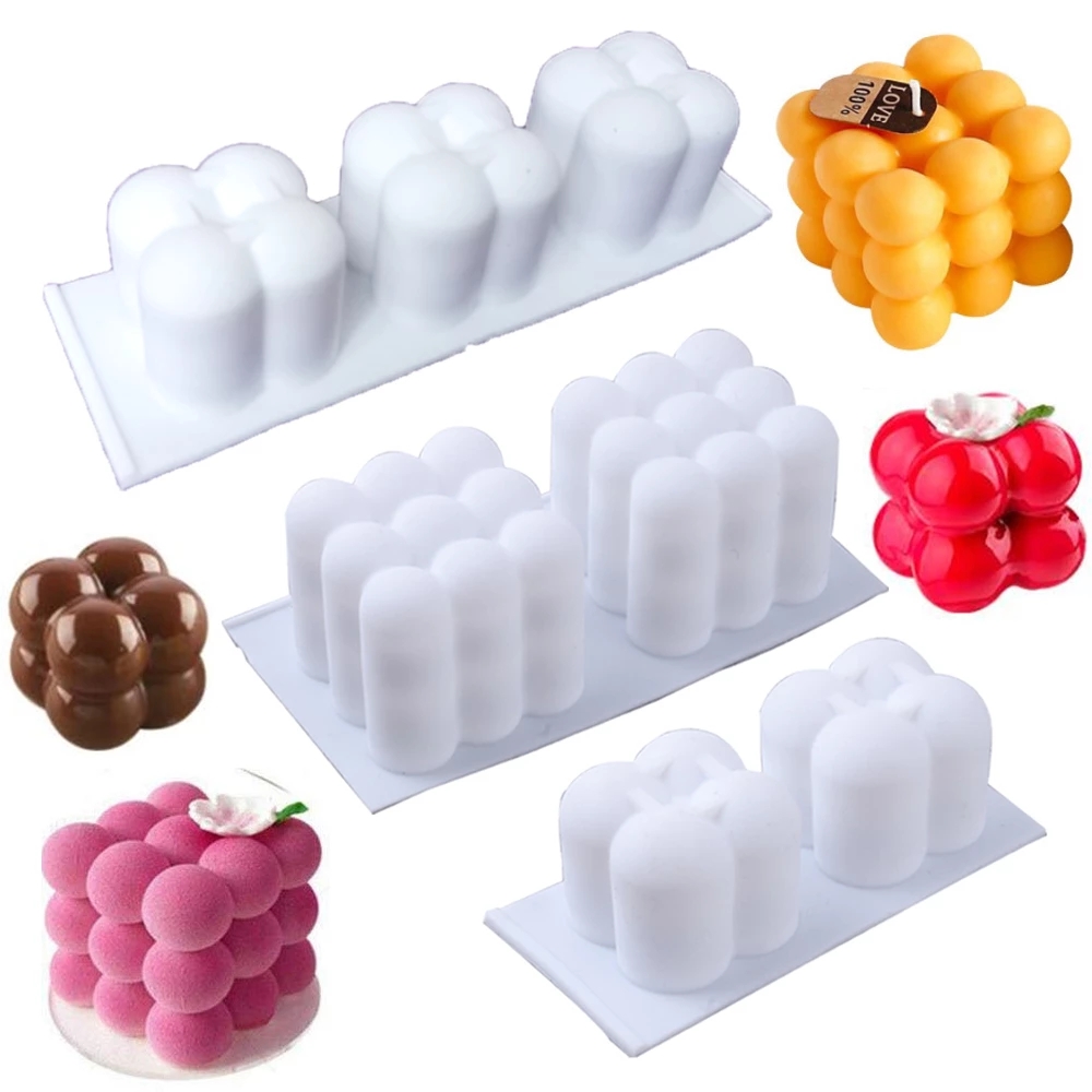 khuôn silicon làm nến thơm handmade hình khối rubik