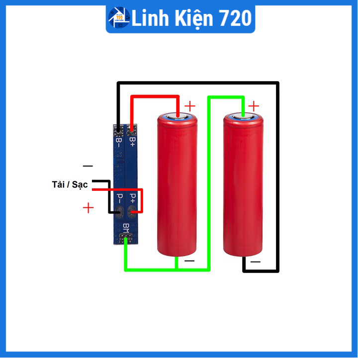 Module bảo vệ pin lithium 2 cell 7.4V dòng xả 7A
