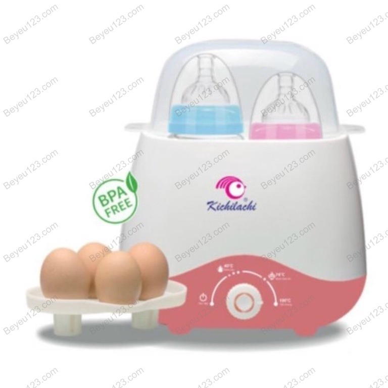 (Rẻ Vô Địch) Máy hâm sữa và tiệt trùng bình sữa 2 bình Kichilachi Kichi (Công nghệ Nhật)