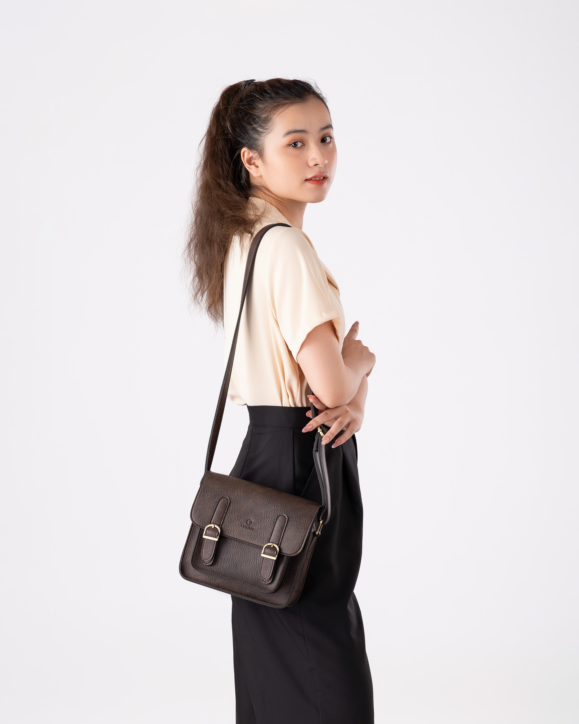 Túi đeo chéo nữ mini khóa đôi YUUMY YN116