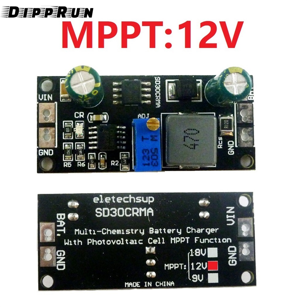 Dipprun sạc năng lượng mặt trời bảng điều khiển MPPT 1A Pin Lipo phí 9V 12V 18V tấm năng lượng mặt trời sạc điều chỉnh mô-đun điều khiển