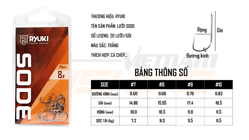Lưỡi Sode Ryuki (lưỡi chép ) - #9