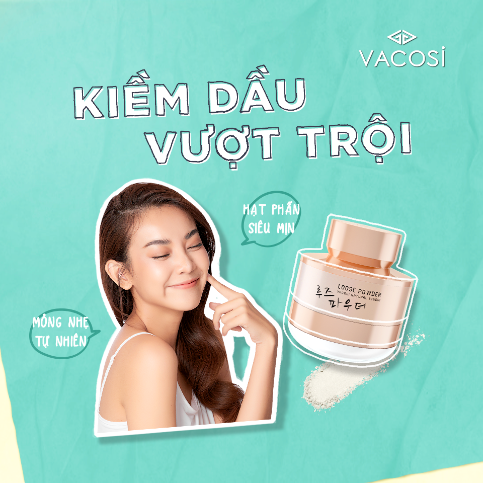 Phấn Phủ Bột Siêu Mịn Kiềm Dầu Vacosi 12G - VP09
