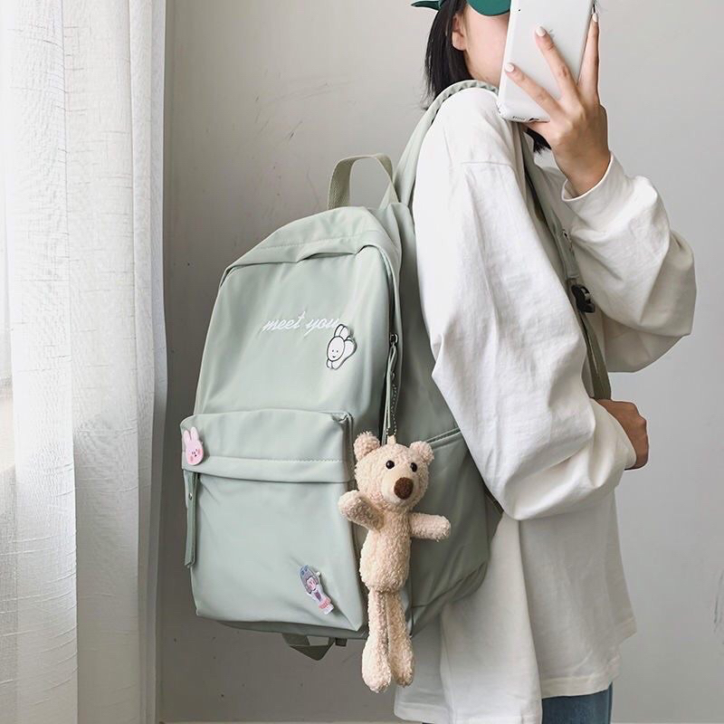 Balo đi học basic vải bố Meet You vừa A4 mang đi chơi đi học