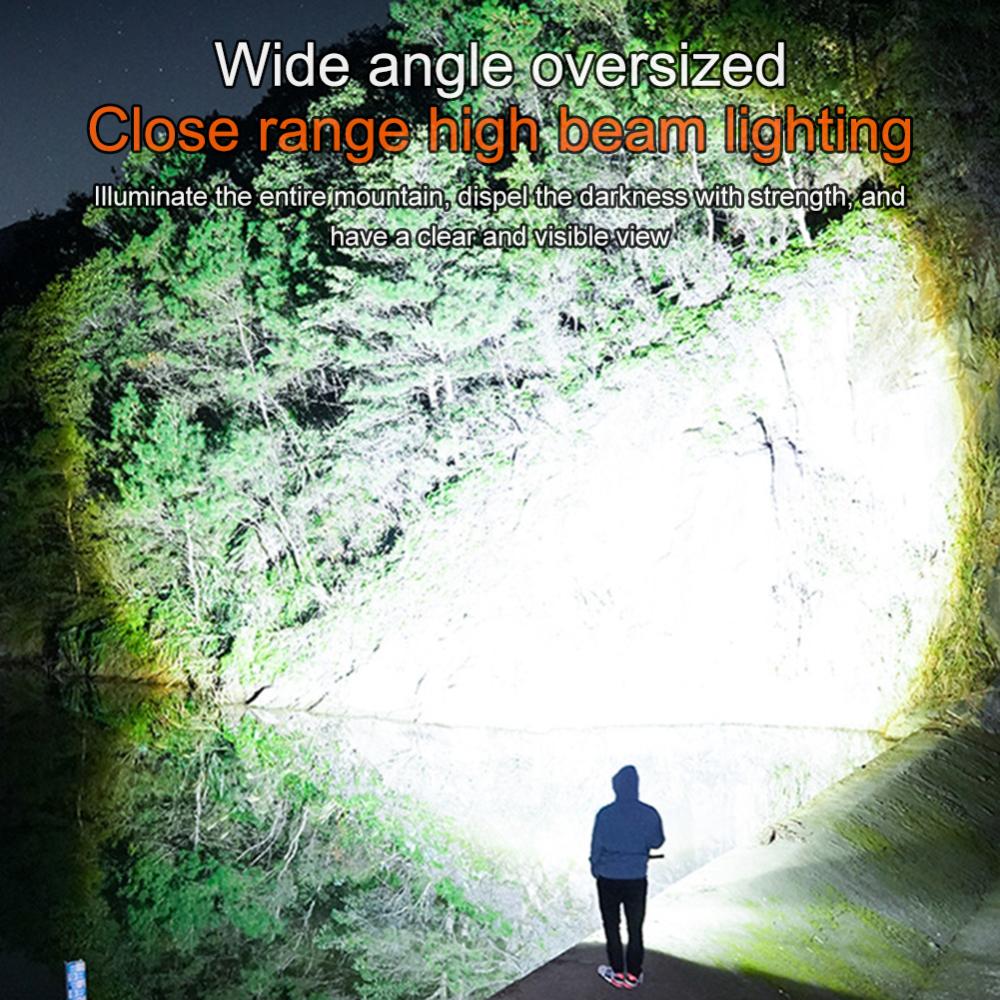 1800mAh Mini LED Flashlight Type-C Solar Rechargeable 200LM Multifunctional Torch Camping Lantern Floodlight