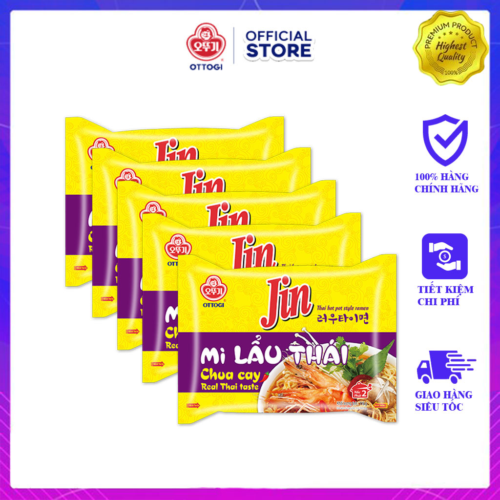 Combo 5 gói Mì Jin lẩu Thái Otoki 115g
