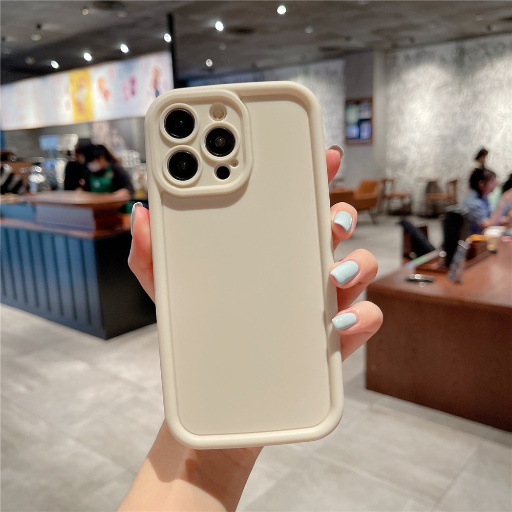 Lens Protection Matte Soft Case for IPhone 11 12 13 14 15 Pro Max Casing Solid Color Back Cover Silicone Shockproof Phone Case