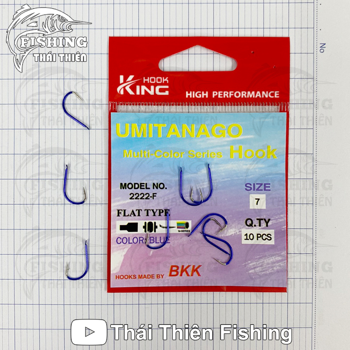 Lưỡi Câu Cá Chép, Rô Phi Kinghook Umitanago Bkk Thân Xanh, Mũi Trắng Có Ngạnh Đuôi Dẹp Dùng Săn Hàng