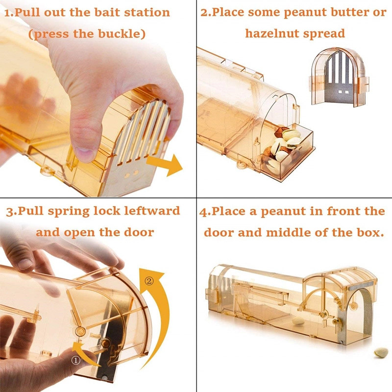 Nfa Pedal loại an toàn, thân thiện với môi trường, không độc hại bắt sống nhựa mousetrap (mô hình lồng dài)