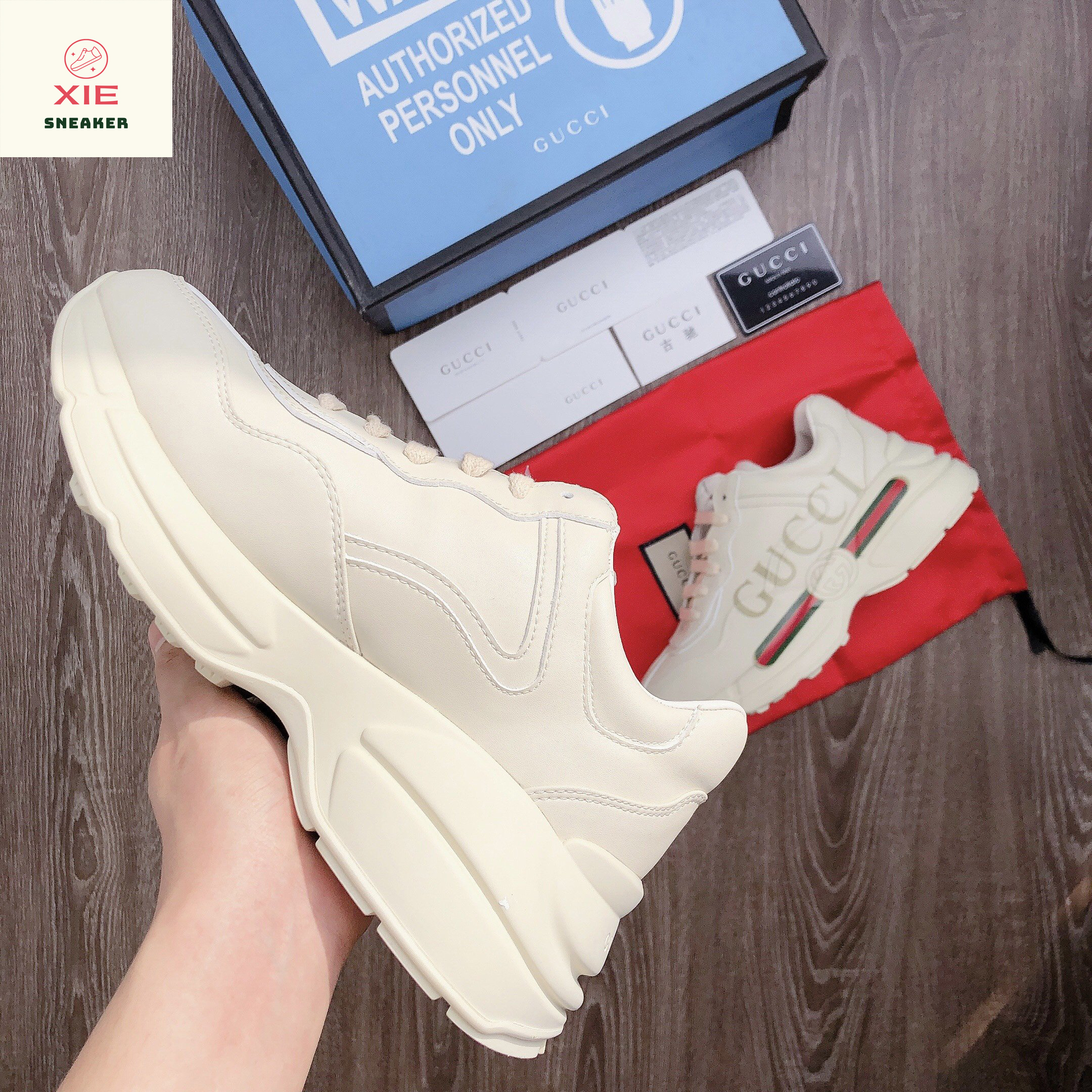 Giày Gucci Rhyton Logo - 1.1 + [Tặng thêm 1 bộ dây + FreeShip + Full Box + Bill + Phụ Kiện]