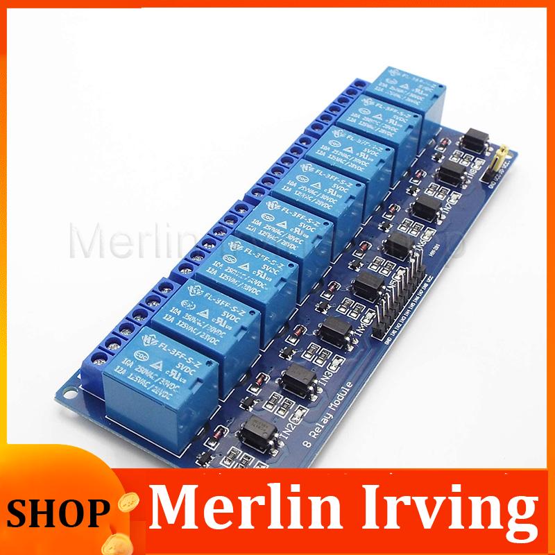 Merlin Irving Shop 1ch 2ch 4ch 8ch DC 5V 12V Relay Module Board With Optocoupler Relay Output Module For Arduino 1 2 4 8 way PLC Automation