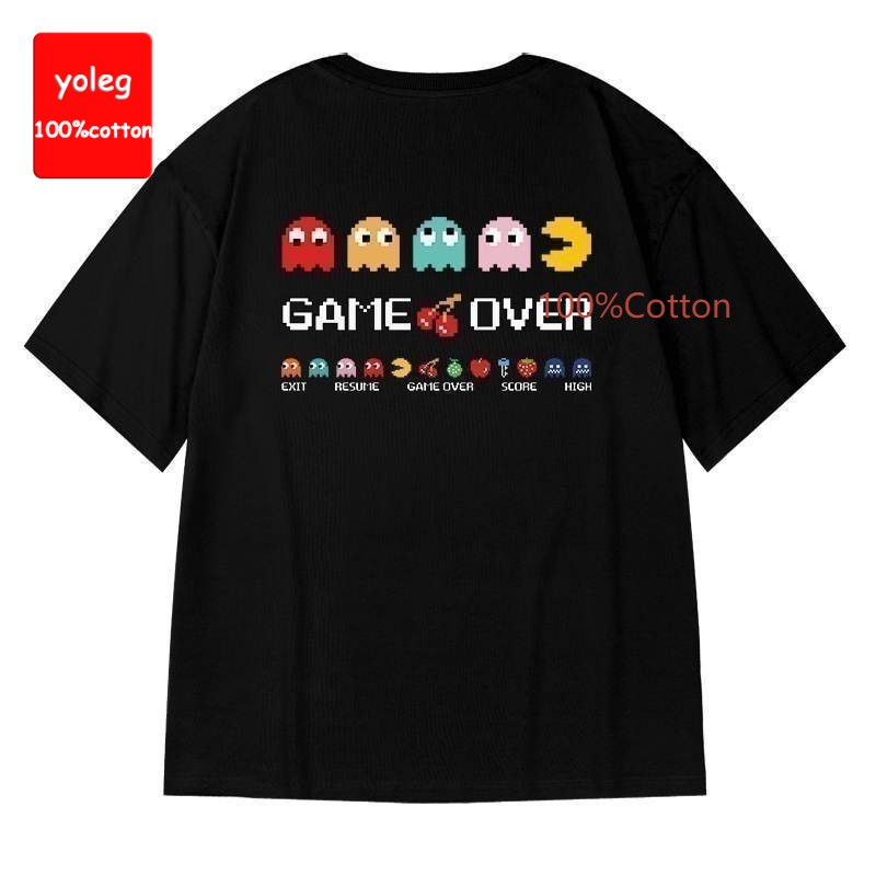 Summer Oversized T-shirt Cotton Fabric Unisex Korean American Street Style...