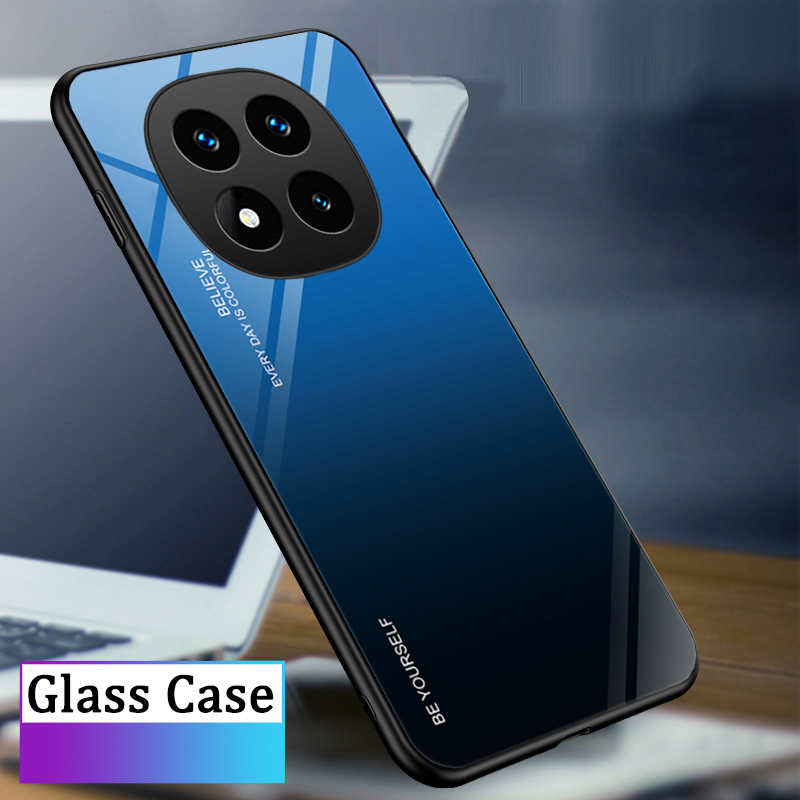 Phone case Xiaomi Poco X7 Pro Gradient Mirror Tempered Glass Protector Hard Back Cover Poco X7 Case.