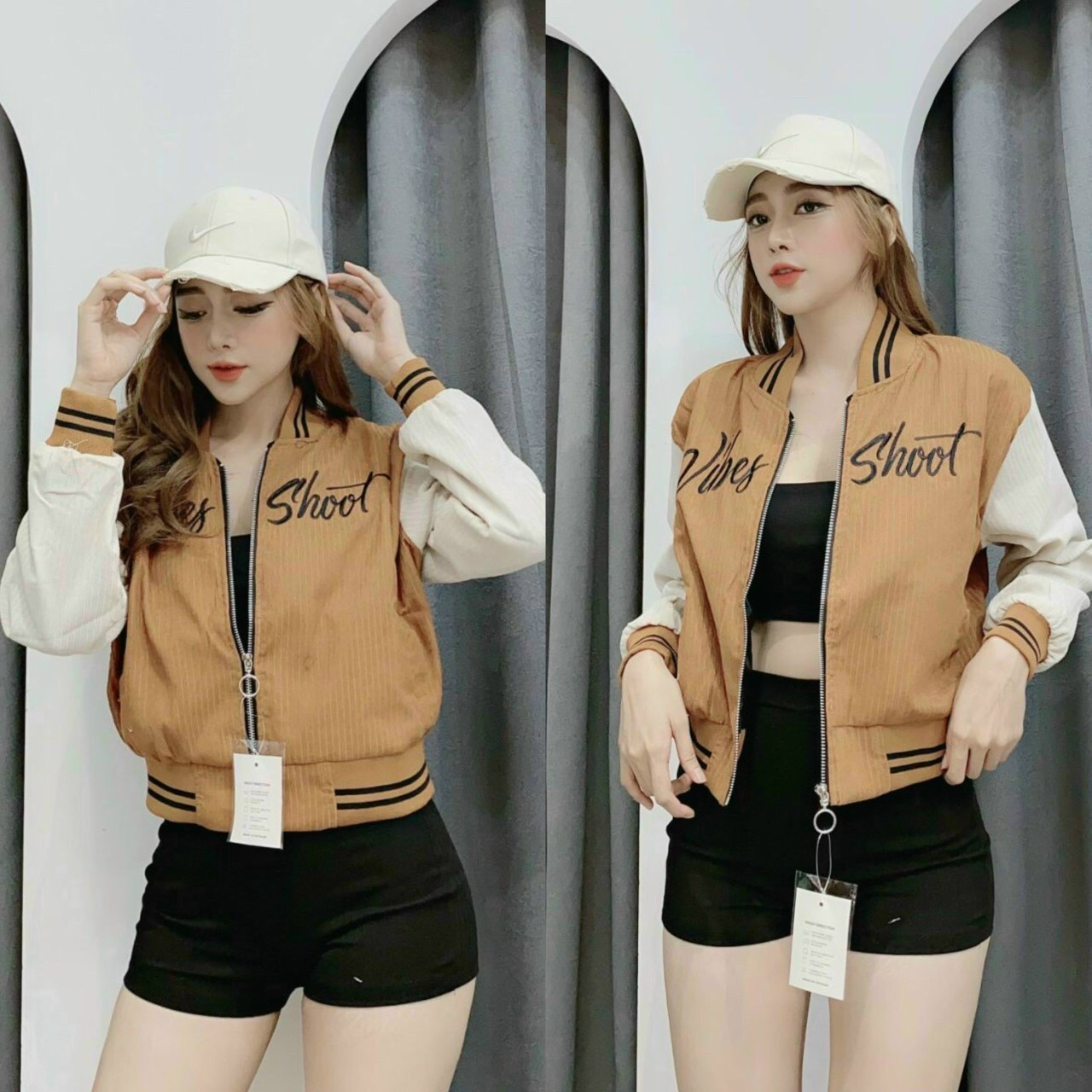 [HCM]Áo Khoác Dù Nữ 2 Lớp - Freesize - SP Y Hình