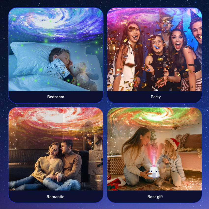 Star Projector Light Projector, Space Capsule Star Night Light For Kids, Bluetooth Speaker & Music Sync With 8 Light Modes, A Magic Starry Light For Bedroom, Party