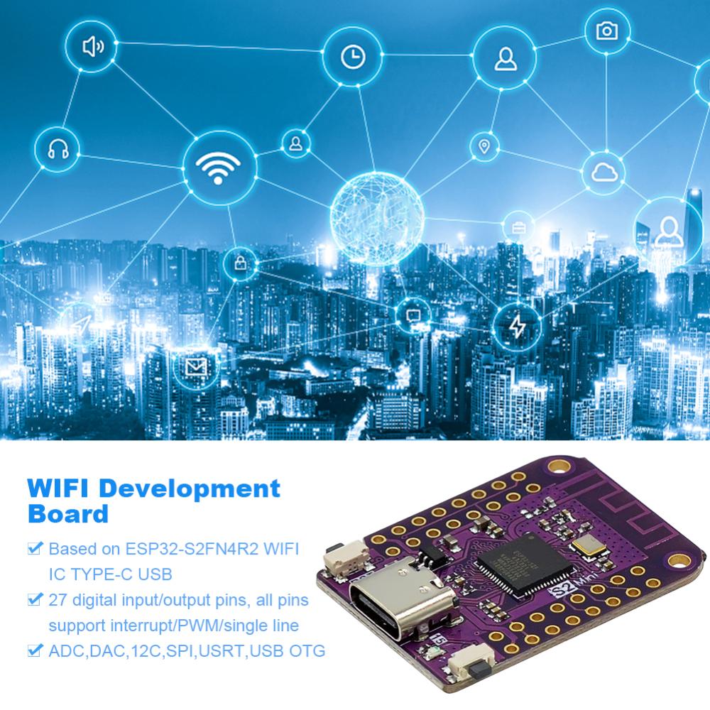 【Original】ESP32 S2 Mini WIFI Module Internet Development Board Based ESP32-S2FN4R2 4MB FLASH 2MB PSRAM for MicroPython