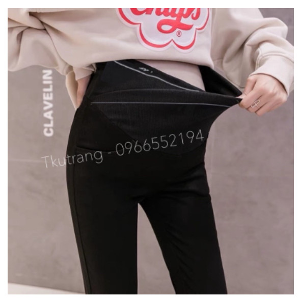 Quần bầu legging umi cạp chéo viền co dãn