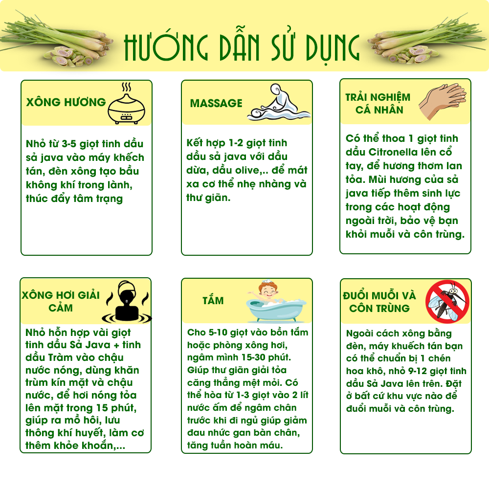 Tinh dầu sả java 5ml - TAMAS chai nhỏ giá dùng thử