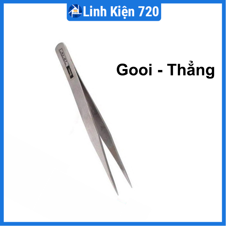 Bộ 2 nhíp gắp linh kiện điện tử Gooi ( 1 cong - 1 thẳng )